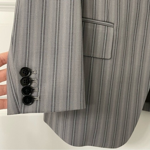 Club Monaco Women's Borrem Blazer Wool Blend Suit Jacket Size 10 Grey Blue - Picture 4 of 15